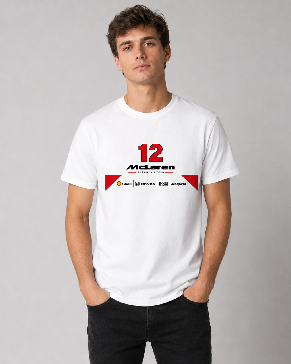 Camiseta McLaren Nº 12 – Estampa Clássica Mclaren F1 Team